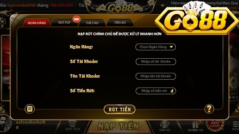 Hướng dẫn rút tiền Go88 dành cho hội viên